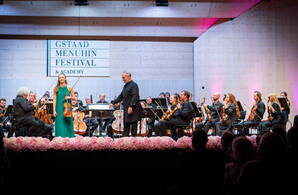 Zoom: Alexandra Conunova, Valery Gergiev, Mariinsky Orchester St. Petersburg, Festival-Zelt Gstaad 